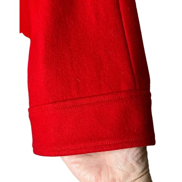 Soft Surroundings Size Small Coat Wool Blend Jacket Zip Front Moto Pockets Red - Picture 6 of 9